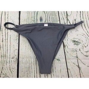 Grey Binding String Thong String Bikini Medium